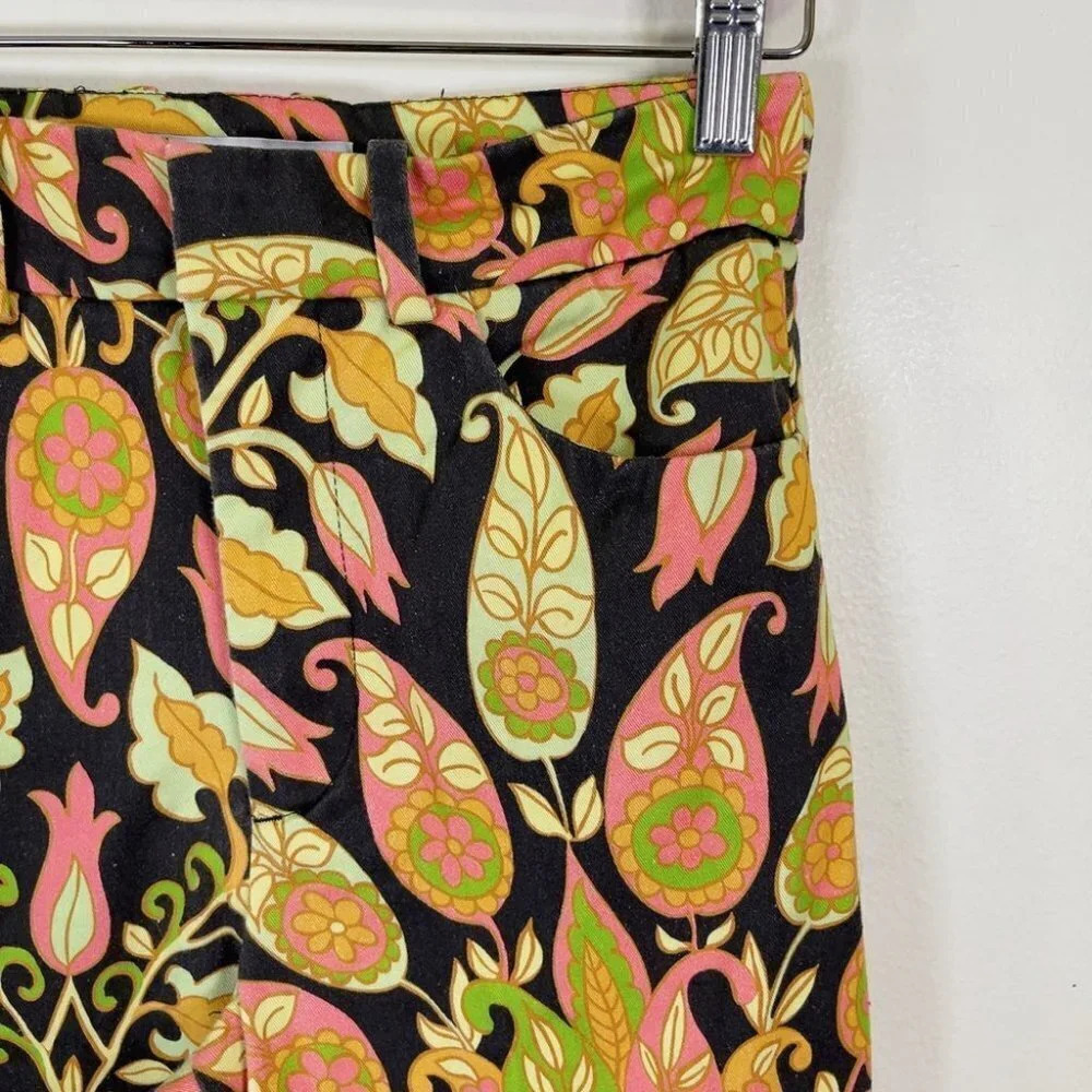 Zara 70s Multicolored Groove Flare Paisley Printed Pant - Picture 7 of 15